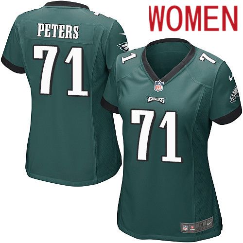 Women Philadelphia Eagles #71 Jason Peters Nike Midnight Green Game NFL Jersey->women nfl jersey->Women Jersey